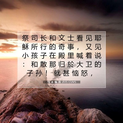 Picture 07 - 马 太 福 音 21:15 CUVS - 祭 司 长 和 文 士 看 见 耶 稣 所 行 - Bible Verse Picture