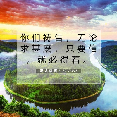 Picture 07 - 马 太 福 音 21:22 CUVS - 你 们 祷 告 ， 无 论 求 甚 麽 ， 只 - Bible Verse Picture