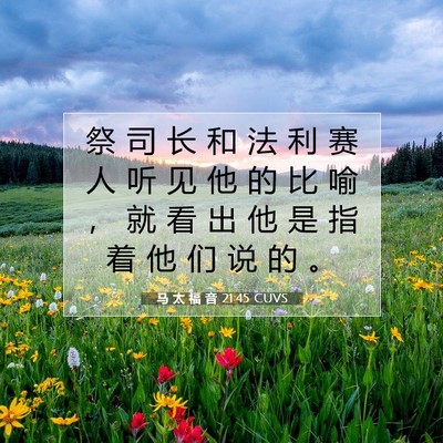 Picture 07 - 马 太 福 音 21:45 CUVS - 祭 司 长 和 法 利 赛 人 听 见 他 的 - Bible Verse Picture
