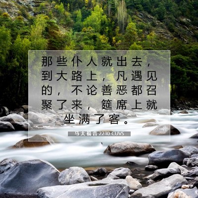Picture 07 - 马 太 福 音 22:10 CUVS - 那 些 仆 人 就 出 去 ， 到 大 路 上 - Bible Verse Picture