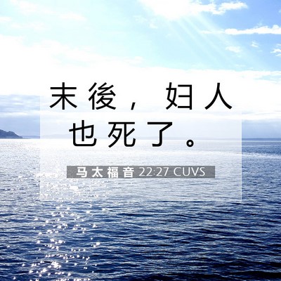 Picture 07 - 马 太 福 音 22:27 CUVS - 末 後 ， 妇 人 也 死 了 - Bible Verse Picture