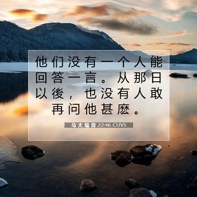 Picture 07 - 马 太 福 音 22:46 CUVS - 他 们 没 有 一 个 人 能 回 答 一 言 - Bible Verse Picture