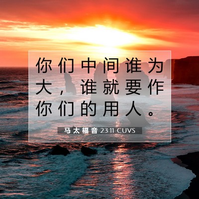 Picture 07 - 马 太 福 音 23:11 CUVS - 你 们 中 间 谁 为 大 ， 谁 就 要 作 - Bible Verse Picture