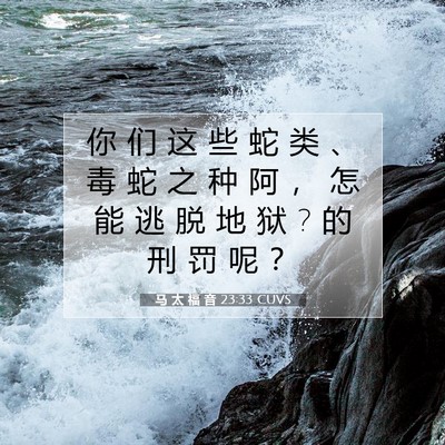 Picture 07 - 马 太 福 音 23:33 CUVS - 你 们 这 些 蛇 类 、 毒 蛇 之 种 阿 - Bible Verse Picture