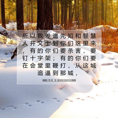 Picture 07 - 马 太 福 音 23:34 CUVS - 所 以 我 差 遣 先 知 和 智 慧 人 并 - Bible Verse Picture