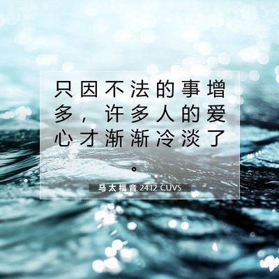 Picture 07 - 马 太 福 音 24:12 CUVS - 只 因 不 法 的 事 增 多 ， 许 多 人 - Bible Verse Picture