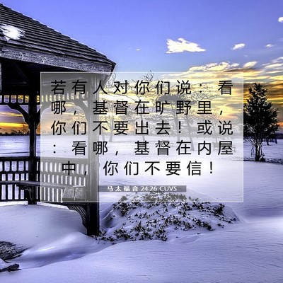 Picture 07 - 马 太 福 音 24:26 CUVS - 若 有 人 对 你 们 说 ： 看 哪 ， 基 - Bible Verse Picture