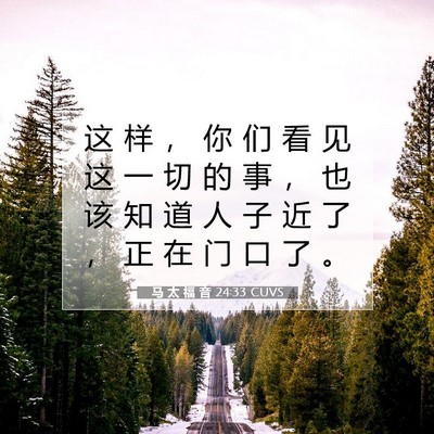 Picture 07 - 马 太 福 音 24:33 CUVS - 这 样 ， 你 们 看 见 这 一 切 的 事 - Bible Verse Picture