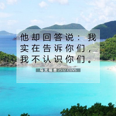 Picture 07 - 马 太 福 音 25:12 CUVS - 他 却 回 答 说 ： 我 实 在 告 诉 你 - Bible Verse Picture