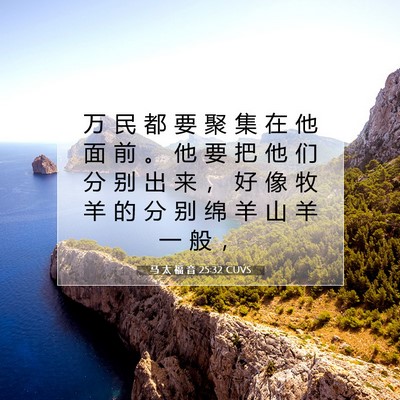 Picture 07 - 马 太 福 音 25:32 CUVS - 万 民 都 要 聚 集 在 他 面 前 。 他 - Bible Verse Picture