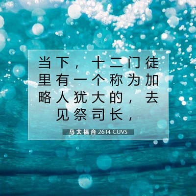 Picture 07 - 马 太 福 音 26:14 CUVS - 当 下 ， 十 二 门 徒 里 有 一 个 称 - Bible Verse Picture