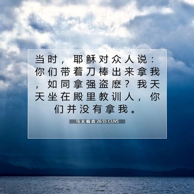 Picture 07 - 马 太 福 音 26:55 CUVS - 当 时 ， 耶 稣 对 众 人 说 ： 你 们 - Bible Verse Picture