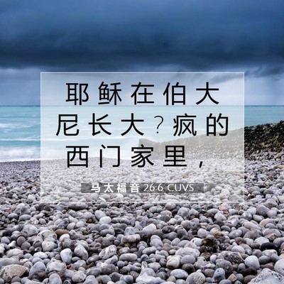 Picture 07 - 马 太 福 音 26:6 CUVS - 耶 稣 在 伯 大 尼 长 大 ? 疯 的 西 门 - Bible Verse Picture