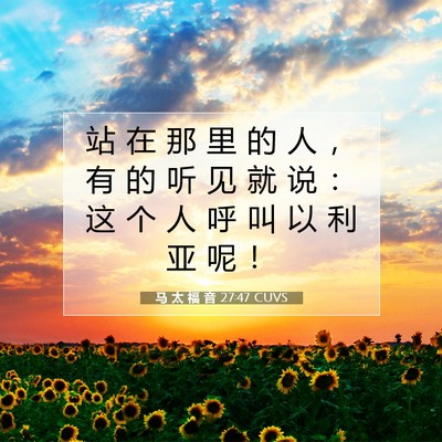 Picture 07 - 马 太 福 音 27:47 CUVS - 站 在 那 里 的 人 ， 有 的 听 见 就 - Bible Verse Picture