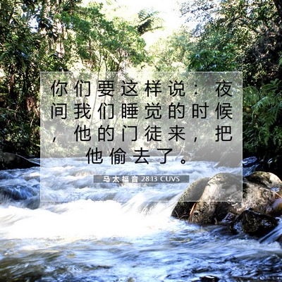 Picture 07 - 马 太 福 音 28:13 CUVS - 你 们 要 这 样 说 ： 夜 间 我 们 睡 - Bible Verse Picture