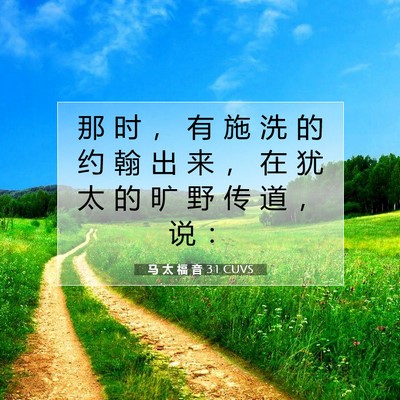 Picture 07 - 马 太 福 音 3:1 CUVS - 那 时 ， 有 施 洗 的 约 翰 出 来 ， - Bible Verse Picture