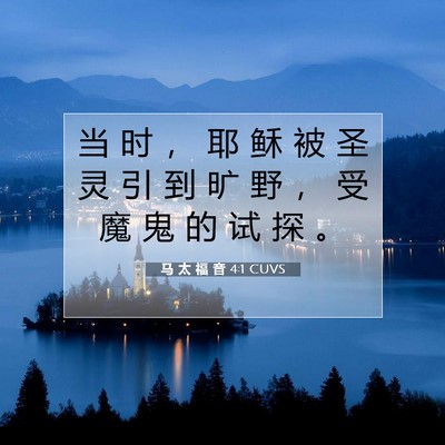 Picture 07 - 马 太 福 音 4:1 CUVS - 当 时 ， 耶 稣 被 圣 灵 引 到 旷 野 - Bible Verse Picture