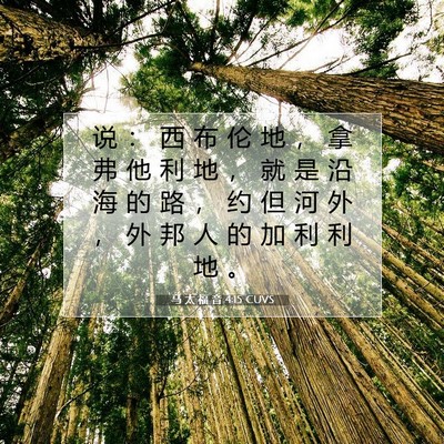 Picture 07 - 马 太 福 音 4:15 CUVS - 说 ： 西 布 伦 地 ， 拿 弗 他 利 地 - Bible Verse Picture