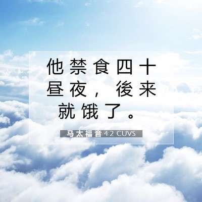 Picture 07 - 马 太 福 音 4:2 CUVS - 他 禁 食 四 十 昼 夜 ， 後 来 就 饿 - Bible Verse Picture