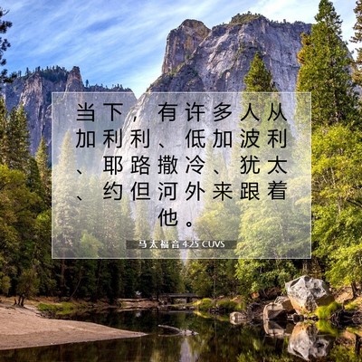 Picture 07 - 马 太 福 音 4:25 CUVS - 当 下 ， 有 许 多 人 从 加 利 利 、 - Bible Verse Picture