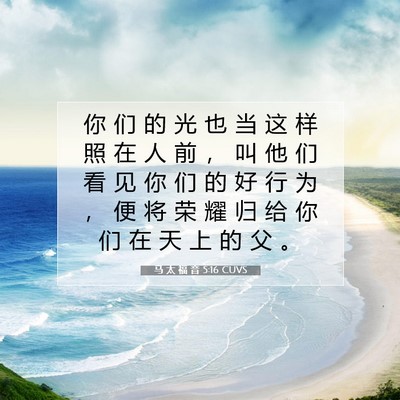 Picture 07 - 马 太 福 音 5:16 CUVS - 你 们 的 光 也 当 这 样 照 在 人 前 - Bible Verse Picture