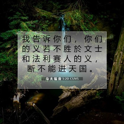 Picture 07 - 马 太 福 音 5:20 CUVS - 我 告 诉 你 们 ， 你 们 的 义 若 不 - Bible Verse Picture