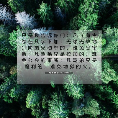 Picture 07 - 马 太 福 音 5:22 CUVS - 只 是 我 告 诉 你 们 ： 凡 （ 有 古 - Bible Verse Picture