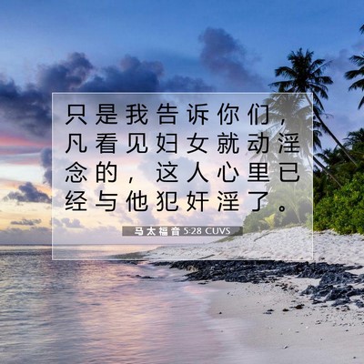 Picture 07 - 马 太 福 音 5:28 CUVS - 只 是 我 告 诉 你 们 ， 凡 看 见 妇 - Bible Verse Picture
