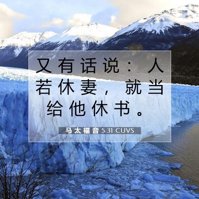 Picture 07 - 马 太 福 音 5:31 CUVS - 又 有 话 说 ： 人 若 休 妻 ， 就 当 - Bible Verse Picture