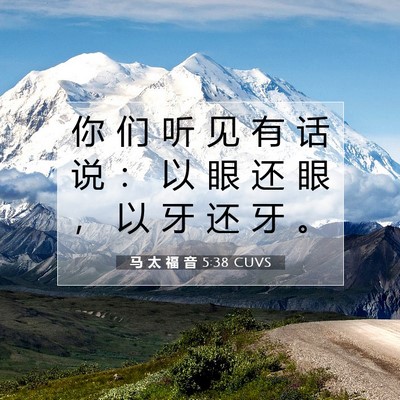 Picture 07 - 马 太 福 音 5:38 CUVS - 你 们 听 见 有 话 说 ： 以 眼 还 眼 - Bible Verse Picture