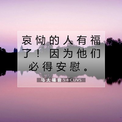 Picture 07 - 马 太 福 音 5:4 CUVS - 哀 恸 的 人 有 福 了 ！ 因 为 他 们 - Bible Verse Picture