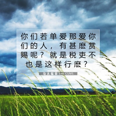Picture 07 - 马 太 福 音 5:46 CUVS - 你 们 若 单 爱 那 爱 你 们 的 人 ， - Bible Verse Picture