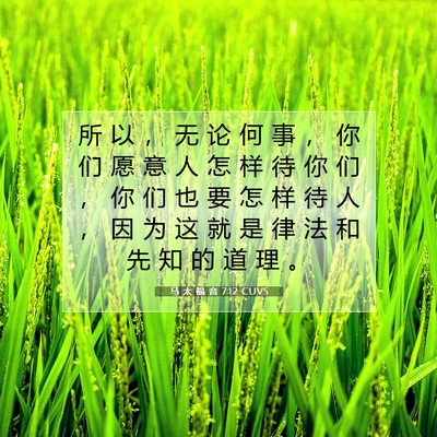 Picture 07 - 马 太 福 音 7:12 CUVS - 所 以 ， 无 论 何 事 ， 你 们 愿 意 - Bible Verse Picture