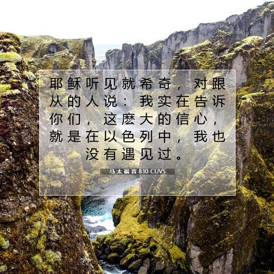 Picture 07 - 马 太 福 音 8:10 CUVS - 耶 稣 听 见 就 希 奇 ， 对 跟 从 的 - Bible Verse Picture