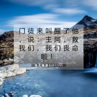 Picture 07 - 马 太 福 音 8:25 CUVS - 门 徒 来 叫 醒 了 他 ， 说 ： 主 阿 - Bible Verse Picture