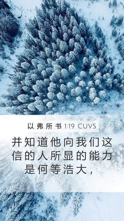 以 弗 所 书 1:19 CUVS Bible Verse Image