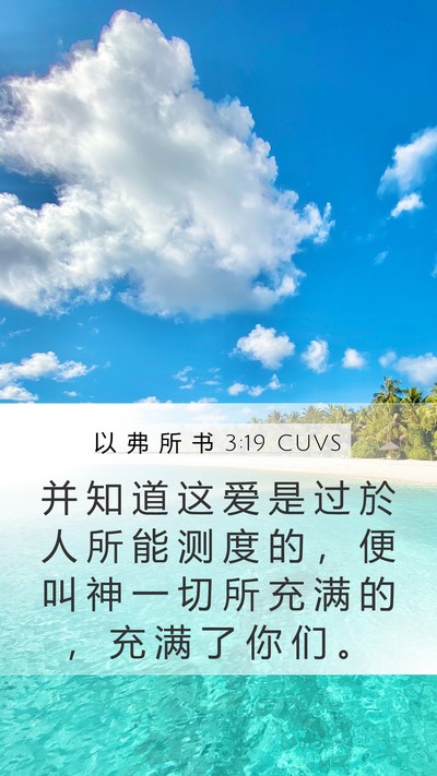 以 弗 所 书 3:19 CUVS Bible Verse Image