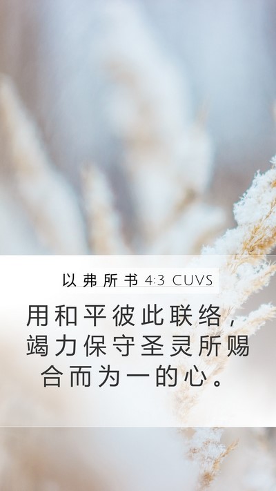以 弗 所 书 4:3 CUVS Bible Verse Image