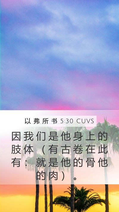 以 弗 所 书 5:30 CUVS Bible Verse Image