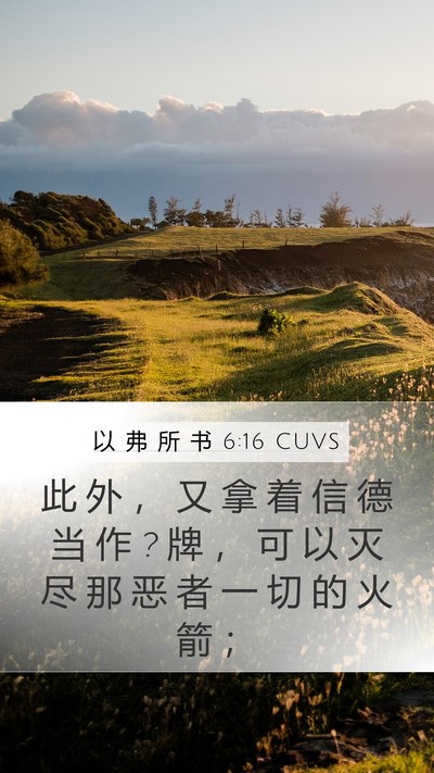 以 弗 所 书 6:16 CUVS Bible Verse Image
