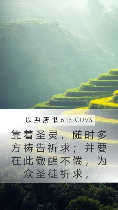 以 弗 所 书 6:18 CUVS Bible Verse Image
