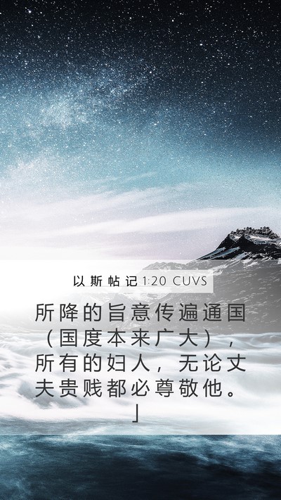 以 斯 帖 记 1:20 CUVS Bible Verse Image