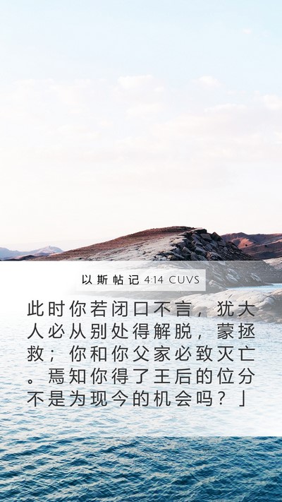 以 斯 帖 记 4:14 CUVS Bible Verse Image