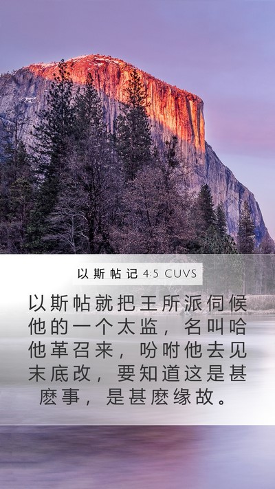 以 斯 帖 记 4:5 CUVS Mobile Phone Wallpaper - 以 斯 帖 就 把 王 所 派 伺 候 他 的 - Mobile Bible Verse Wallpaper