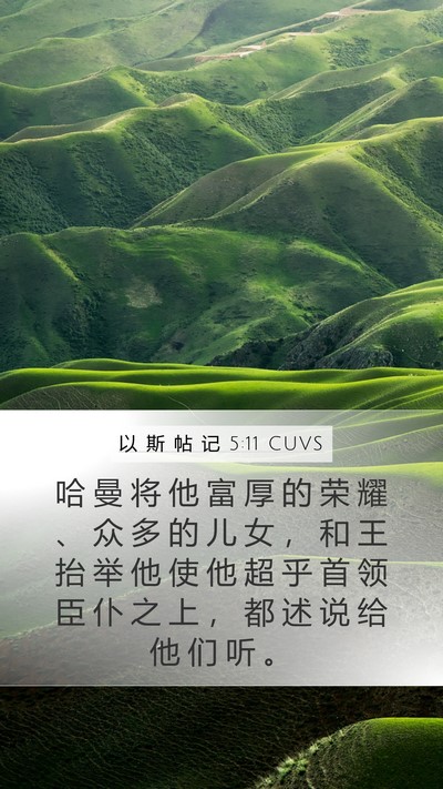以 斯 帖 记 5:11 CUVS Bible Verse Image