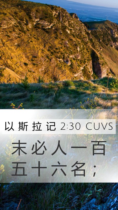 以 斯 拉 记 2:30 CUVS Mobile Phone Wallpaper - 末 必 人 一 百 五 十 六 名 - Mobile Bible Verse Wallpaper