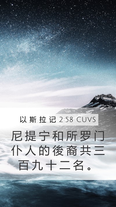 以 斯 拉 记 2:58 CUVS Bible Verse Image