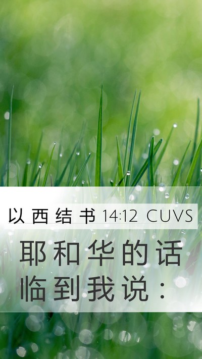 以 西 结 书 14:12 CUVS Mobile Phone Wallpaper - 耶 和 华 的 话 临 到 我 说 - Mobile Bible Verse Wallpaper