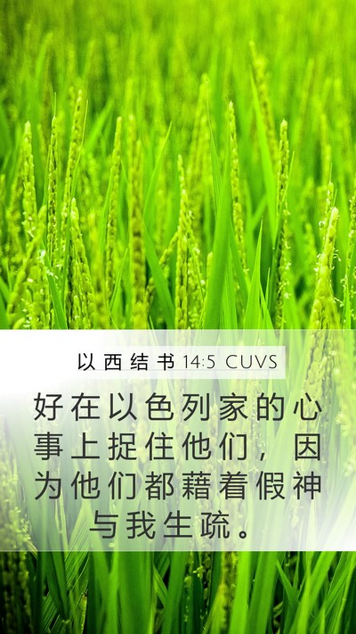 以 西 结 书 14:5 CUVS Mobile Phone Wallpaper - 好 在 以 色 列 家 的 心 事 上 捉 住 - Mobile Bible Verse Wallpaper