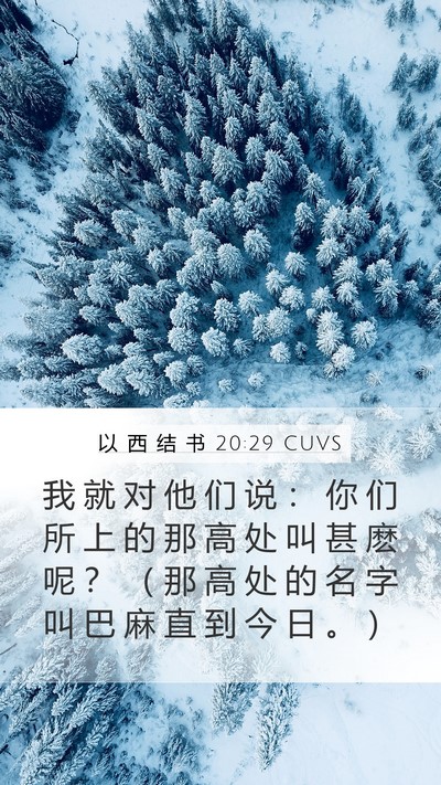 以 西 结 书 20:29 CUVS Mobile Phone Wallpaper - 我 就 对 他 们 说 ： 你 们 所 上 的 - Mobile Bible Verse Wallpaper